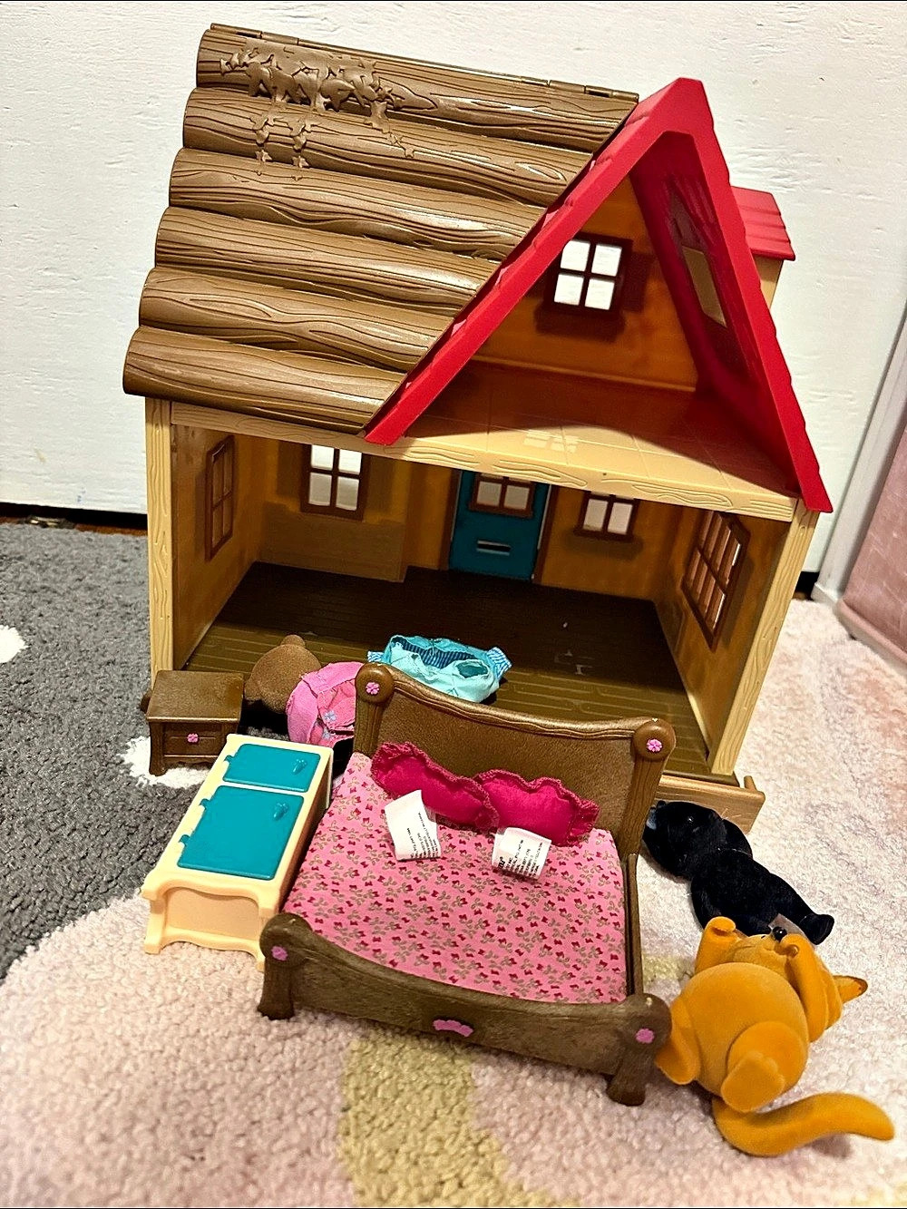 Calico Critters Red Roof Cozy Cottage Dollhouse Playset